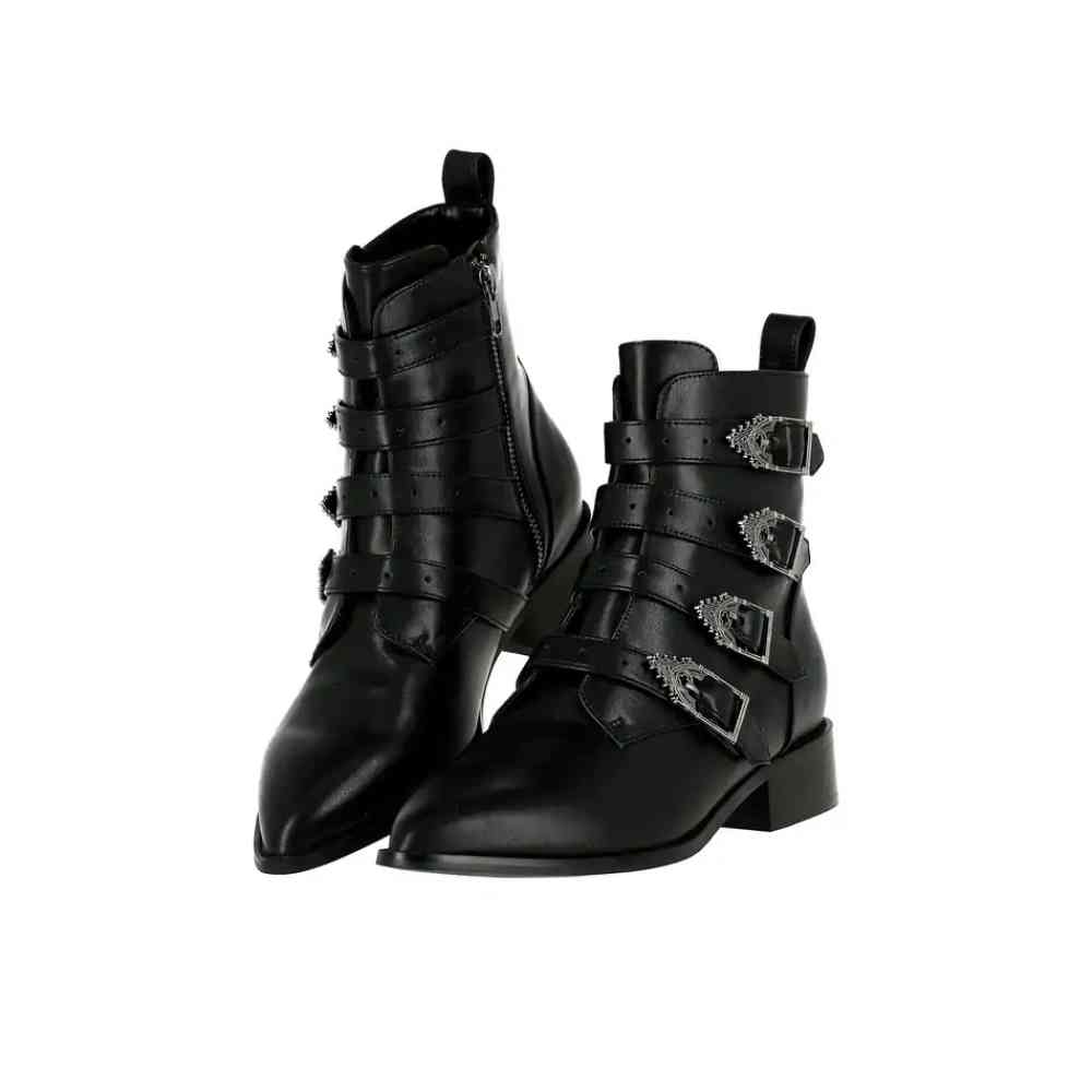 Restyle - Cathedralis Buckle Pikes Bottines - Noir